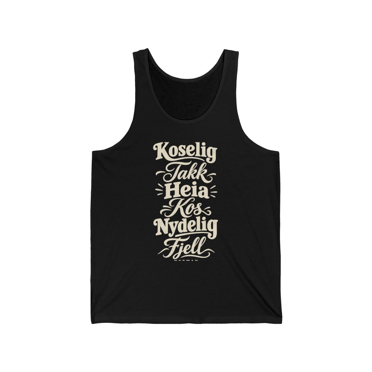 Norway local slang men's tank top — typographic sayings design | Nameshi Destinations (view 3)