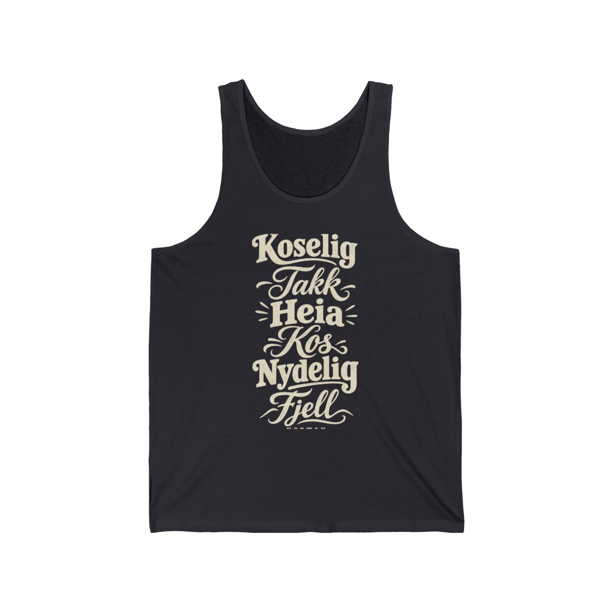 Norway local slang men's tank top — typographic sayings design | Nameshi Destinations (view 5)