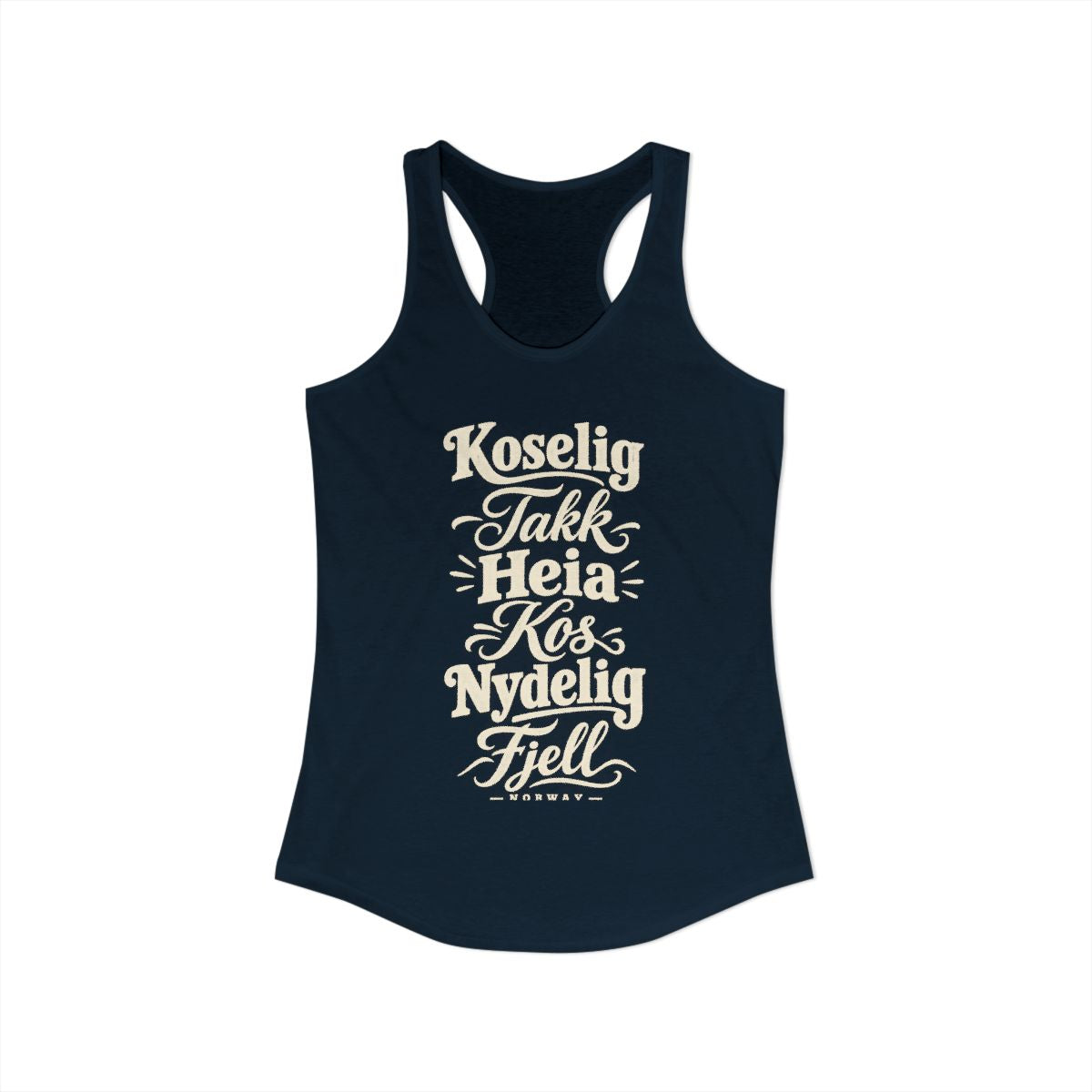 Norway local slang women's tank top — typographic sayings design | Nameshi Destinations (view 9)