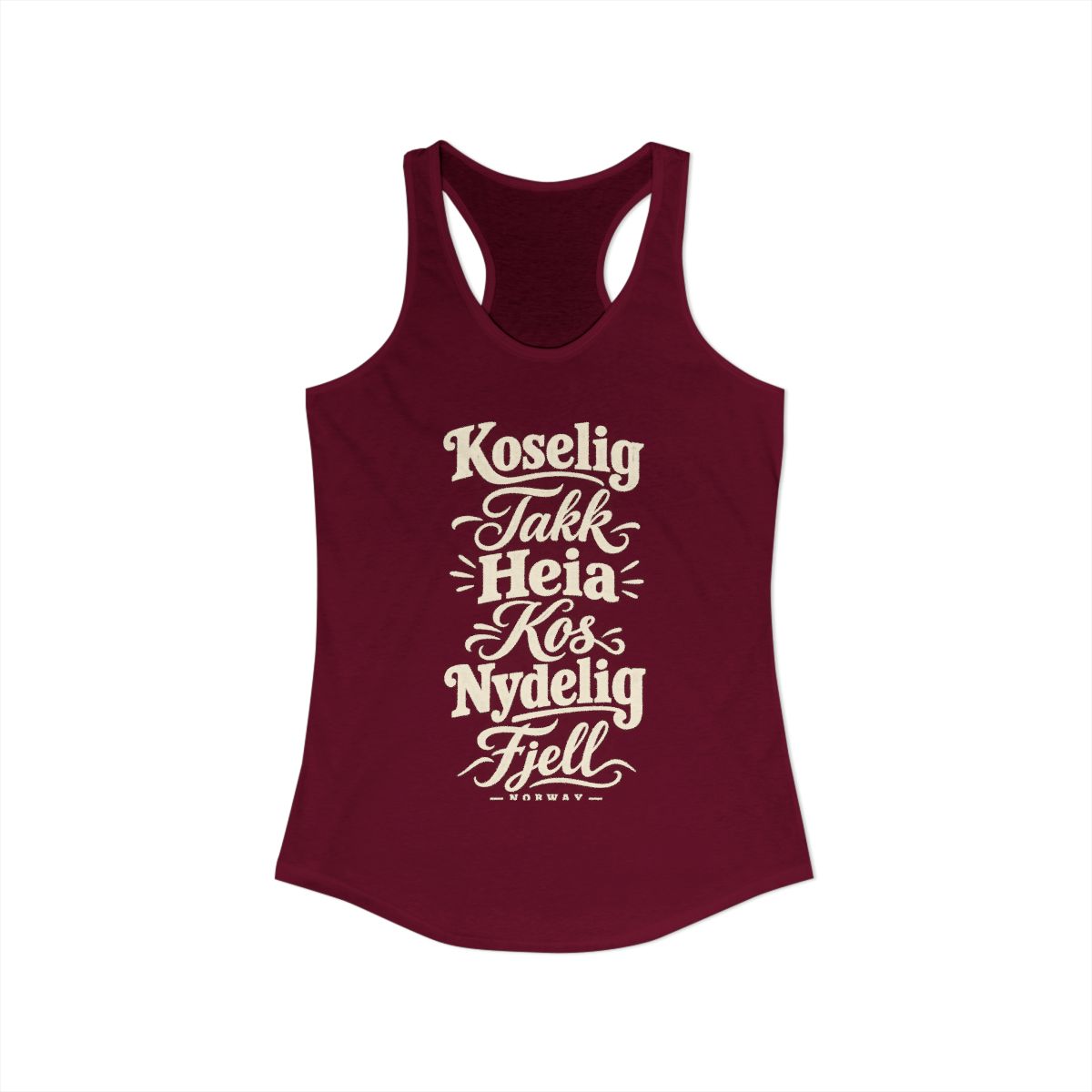 Norway local slang women's tank top — typographic sayings design | Nameshi Destinations (view 27)