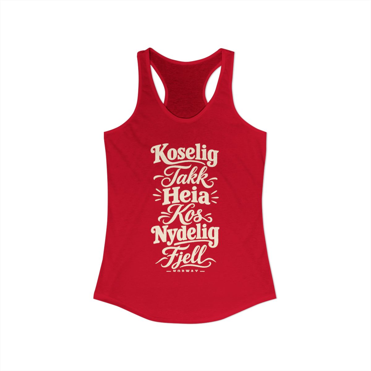 Norway local slang women's tank top — typographic sayings design | Nameshi Destinations (view 17)