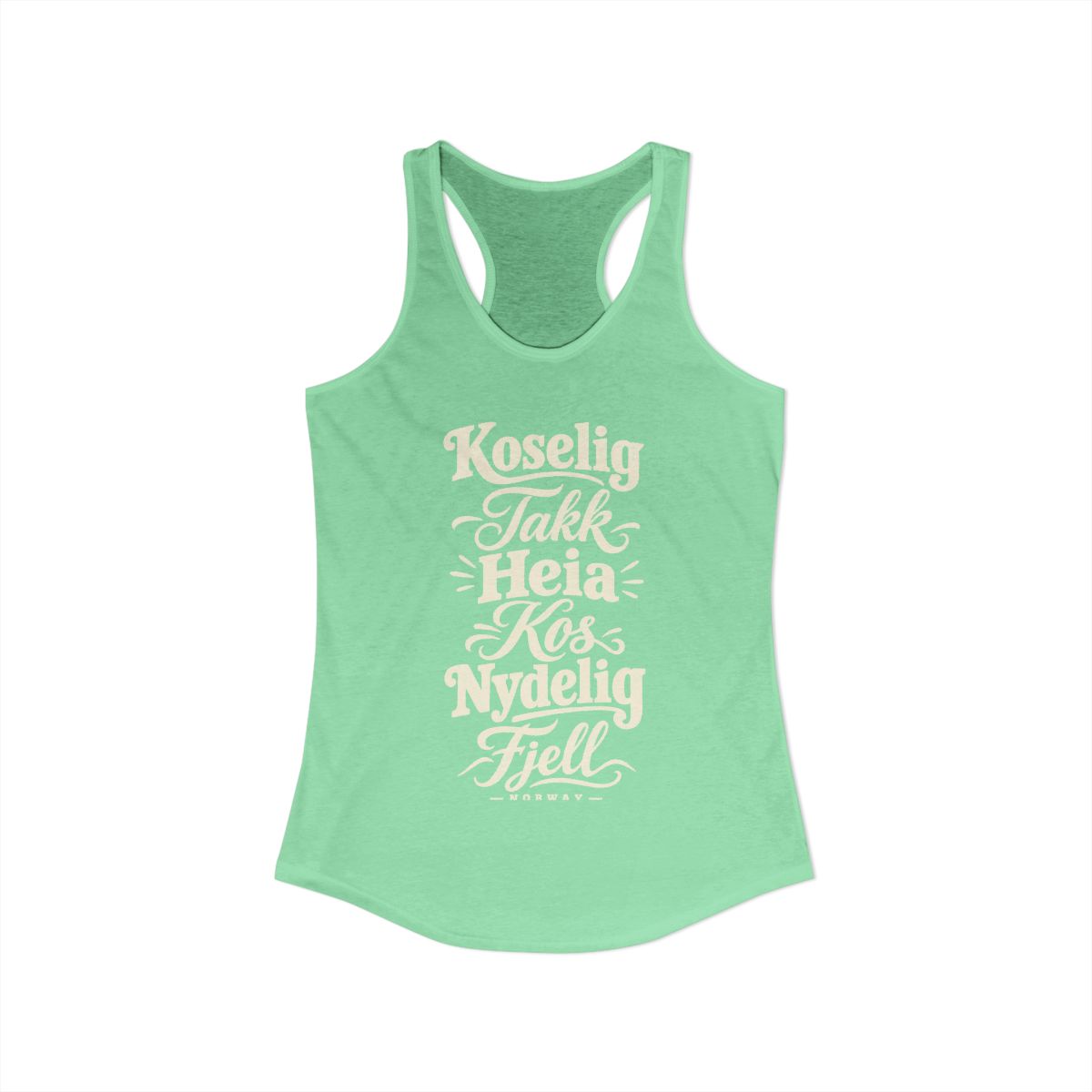 Norway local slang women's tank top — typographic sayings design | Nameshi Destinations (view 13)