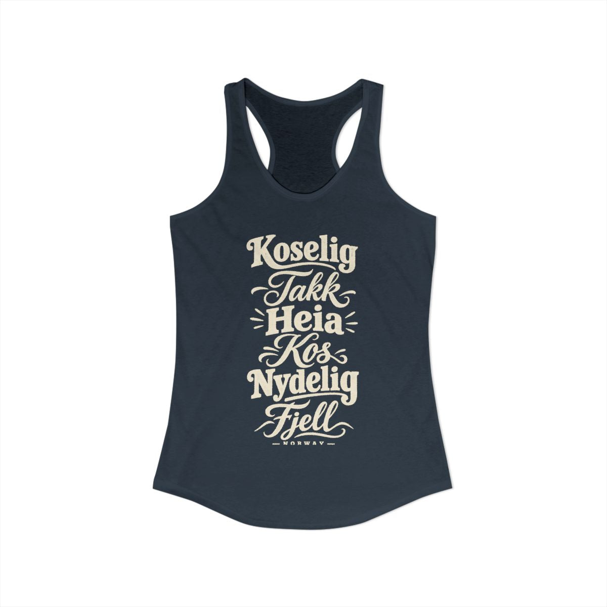 Norway local slang women's tank top — typographic sayings design | Nameshi Destinations (view 5)