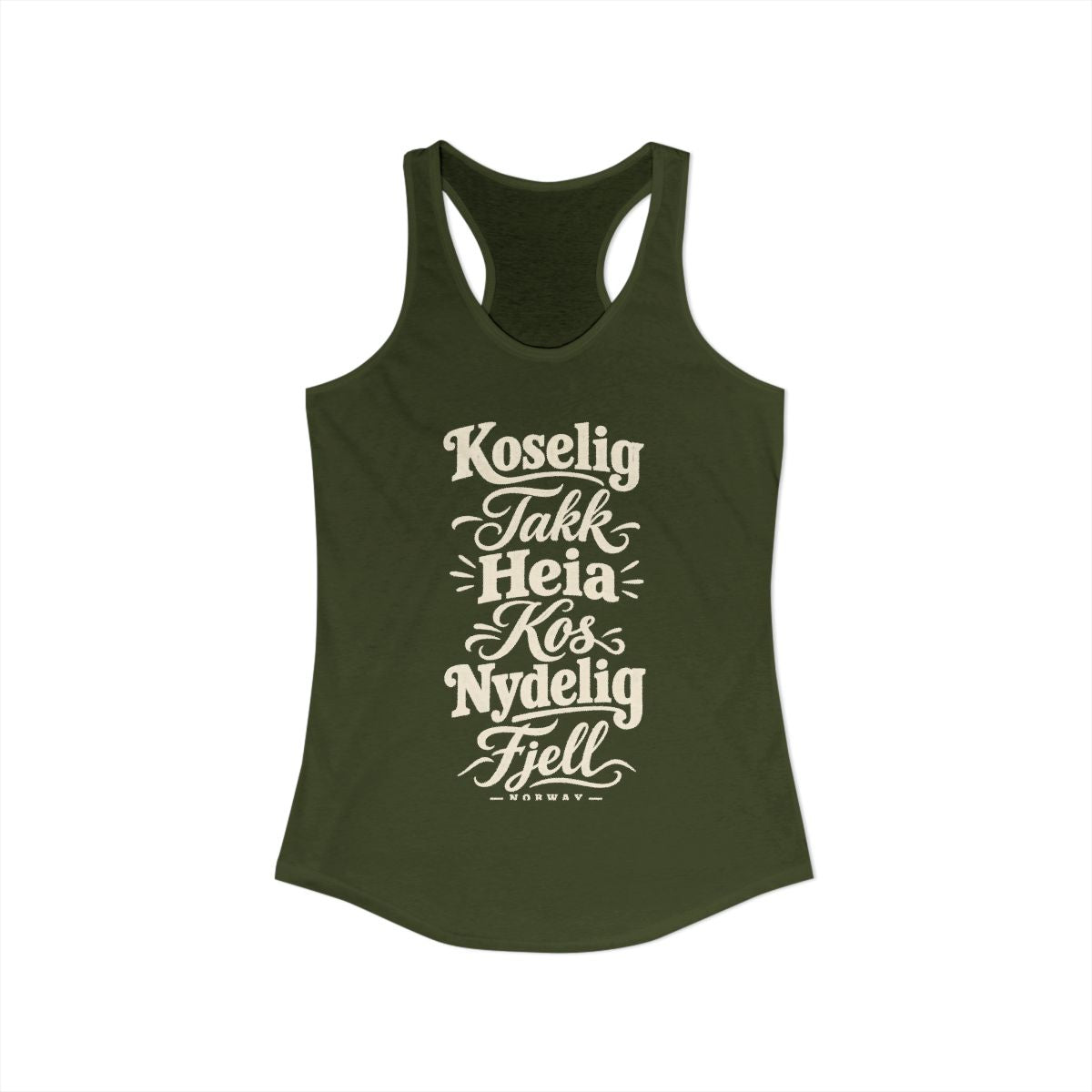 Norway local slang women's tank top — typographic sayings design | Nameshi Destinations (view 11)