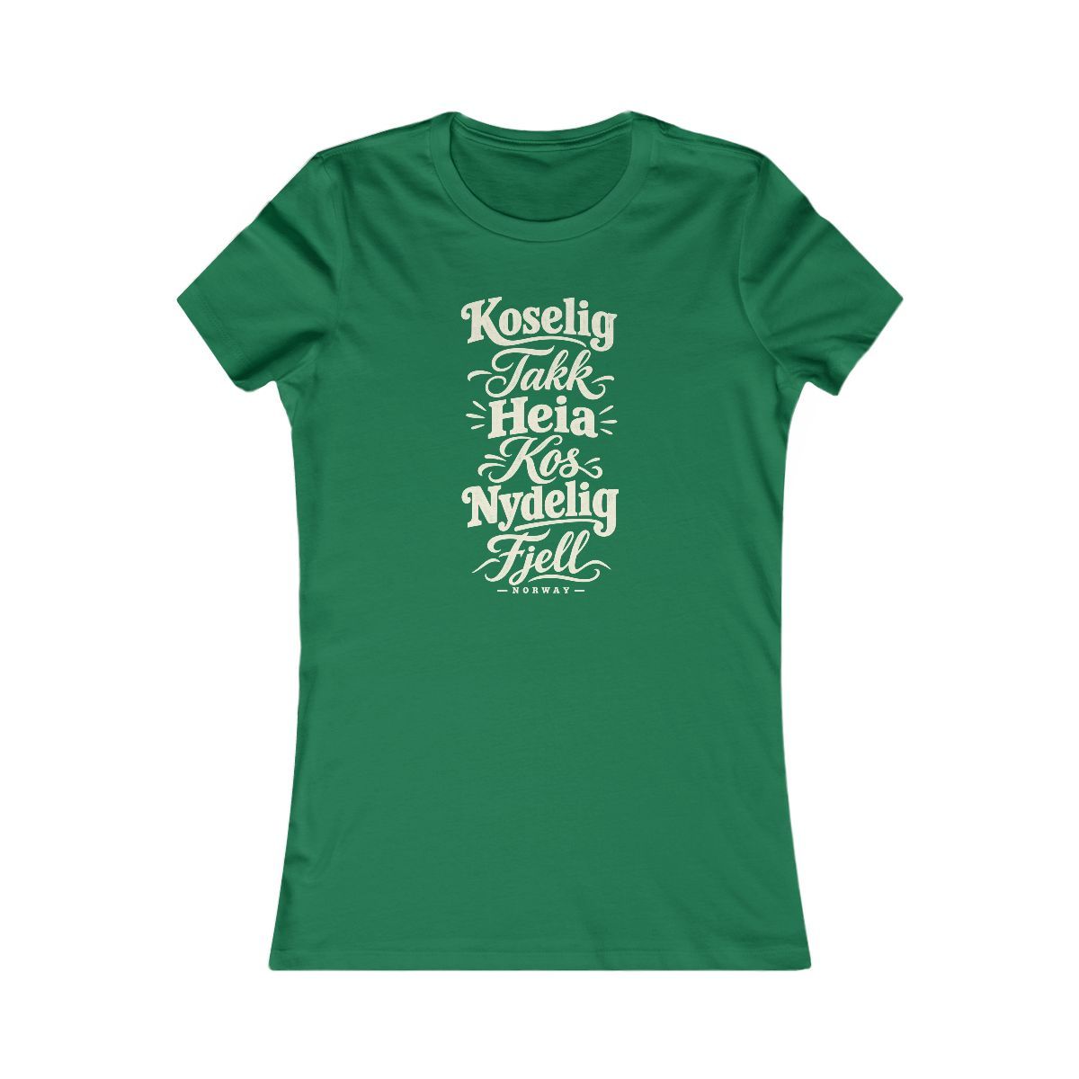 Norway local slang women's tee — typographic sayings design | Nameshi Destinations (view 2)