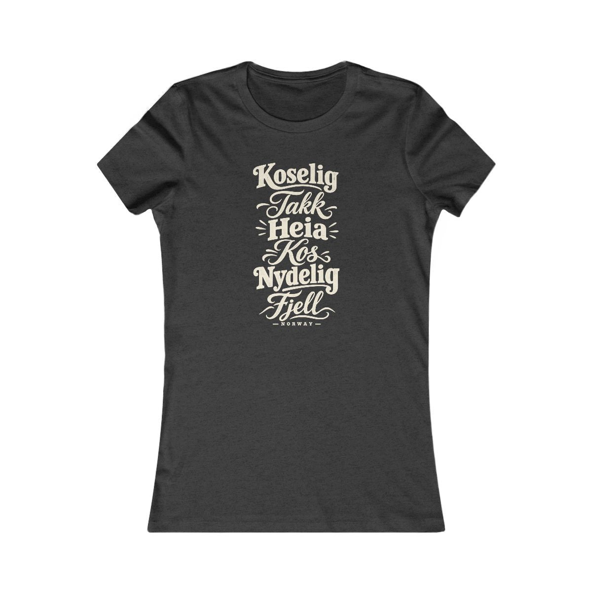 Norway local slang women's tee — typographic sayings design | Nameshi Destinations (view 4)