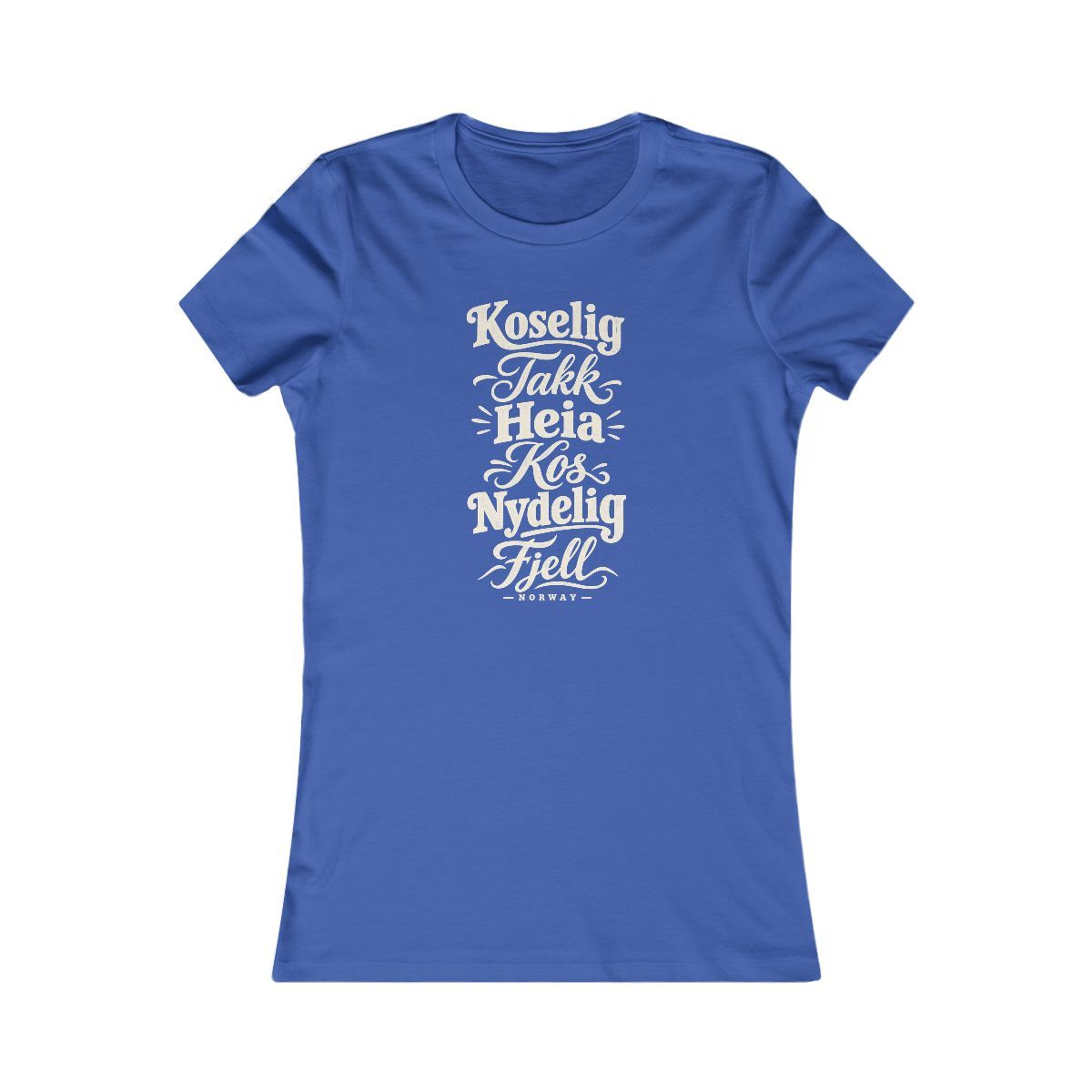Norway local slang women's tee — typographic sayings design | Nameshi Destinations (view 3)