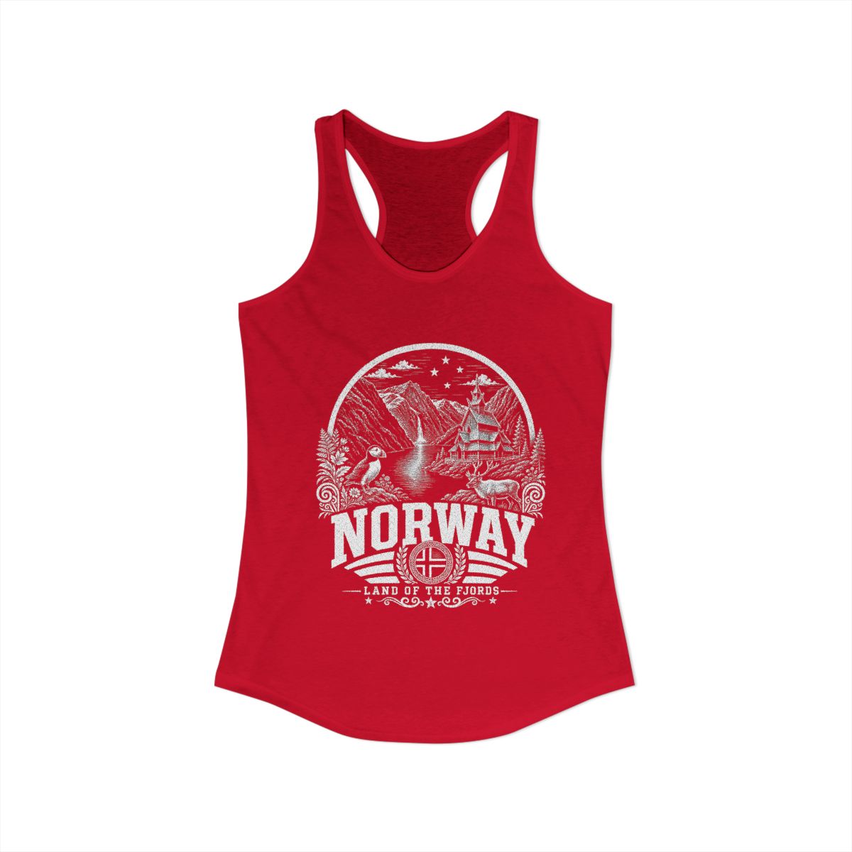Norway Women's Tank Top — Solid Red (front)