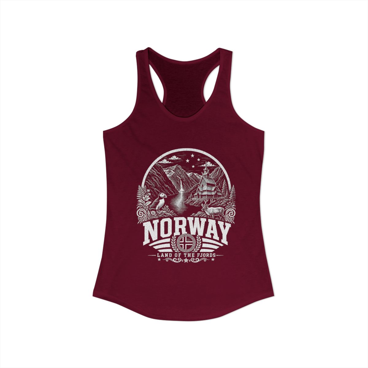 Norway Women's Tank Top — Solid Cardinal Red (front)