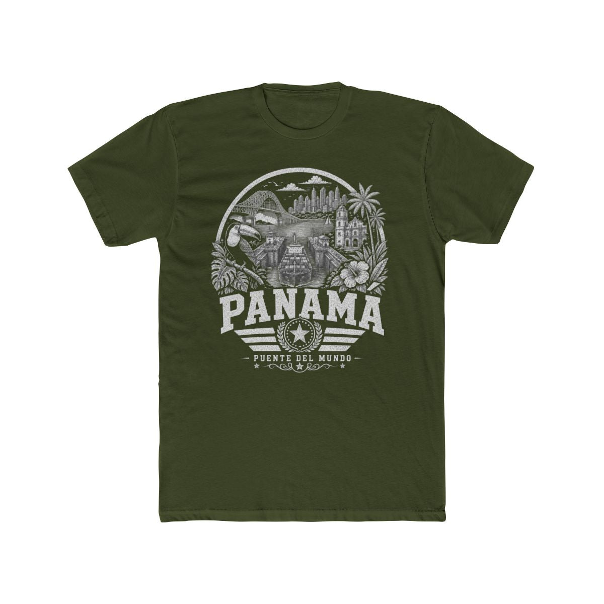 Panama Men's Tee — Solid Military Green
