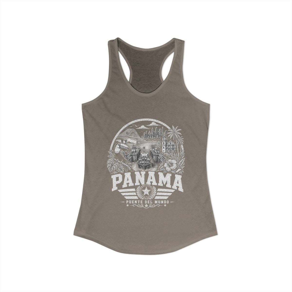 Panama Women's Tank Top — Solid Warm Gray (front)