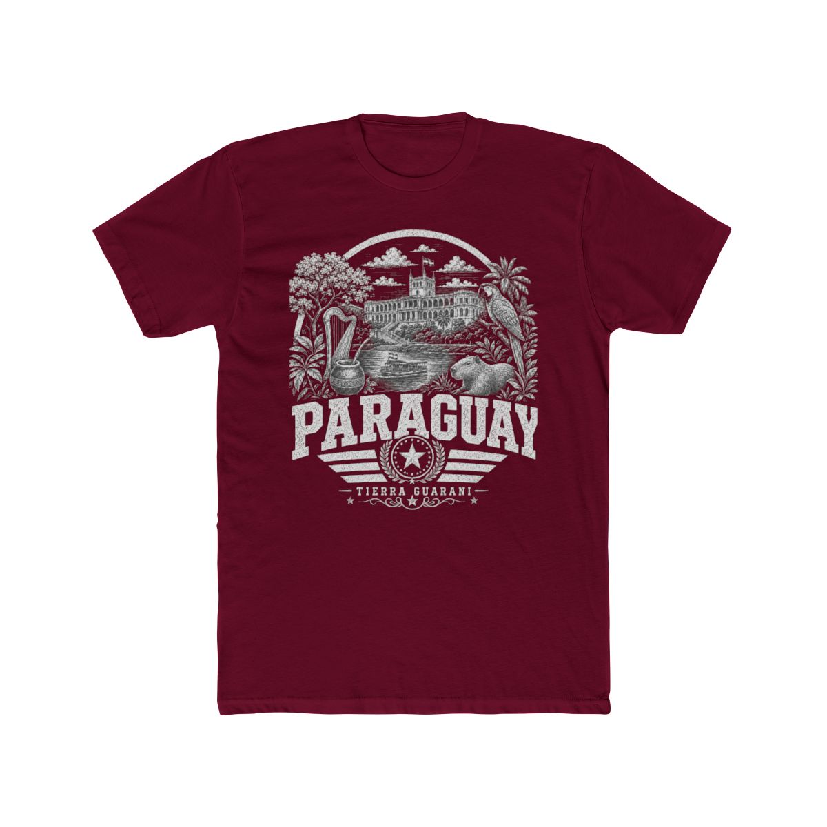 Paraguay Men's Tee — Solid Cardinal Red