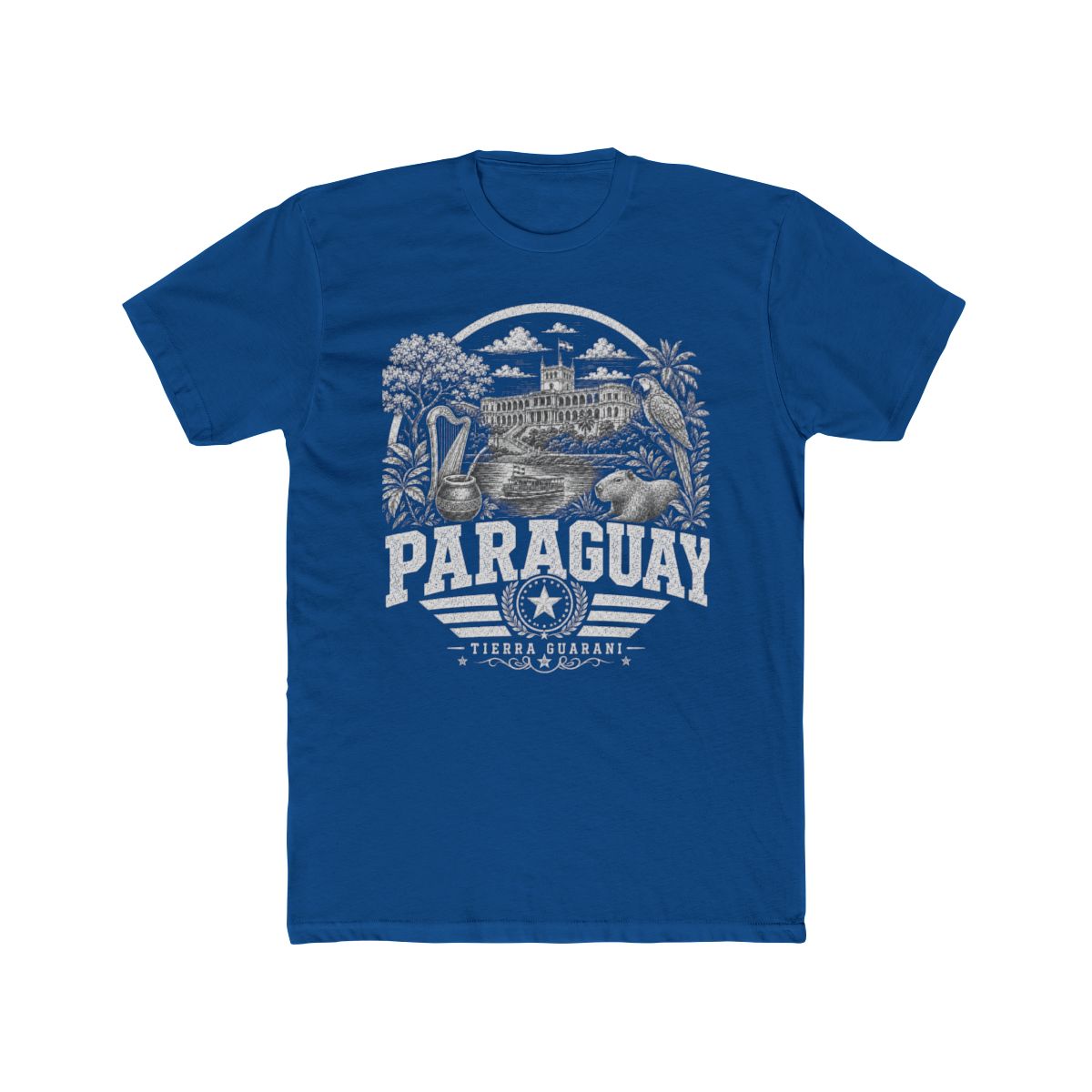 Paraguay Men's Tee — Solid Cool Blue