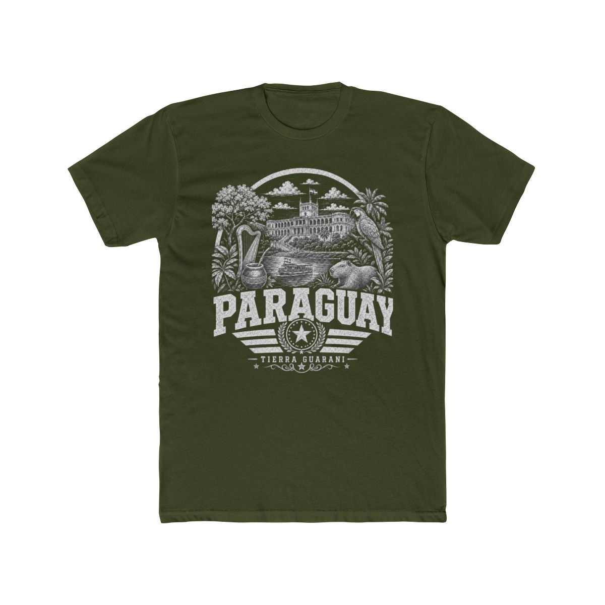 Paraguay Men's Tee — Solid Military Green