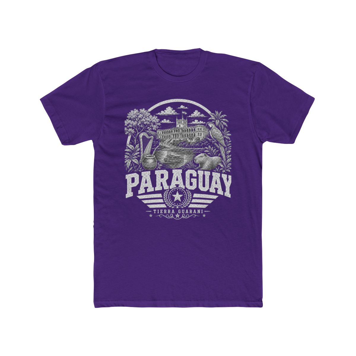 Paraguay Men's Tee — Solid Purple Rush