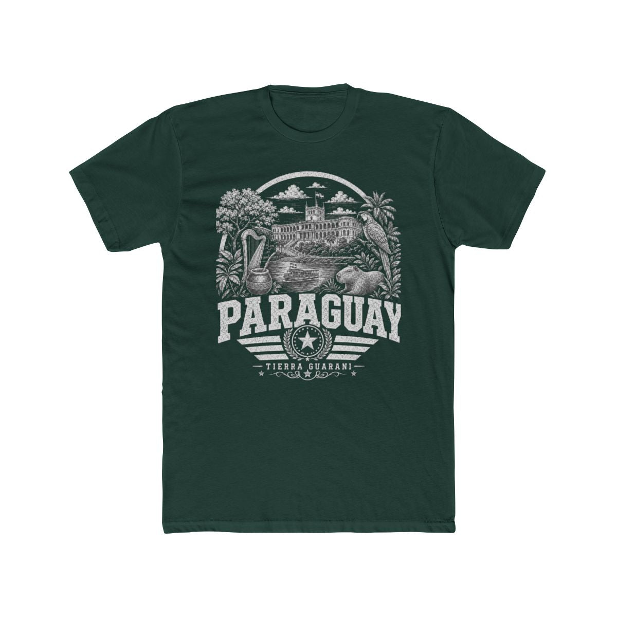 Paraguay Men's Tee — Solid Forest Green