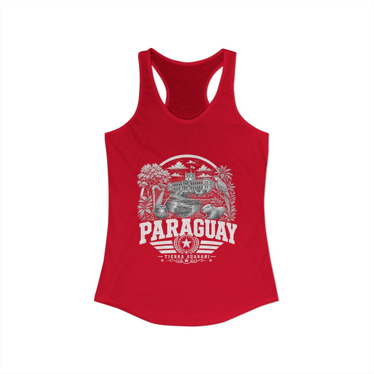 Paraguay Women's Tank Top — Solid Red (front)