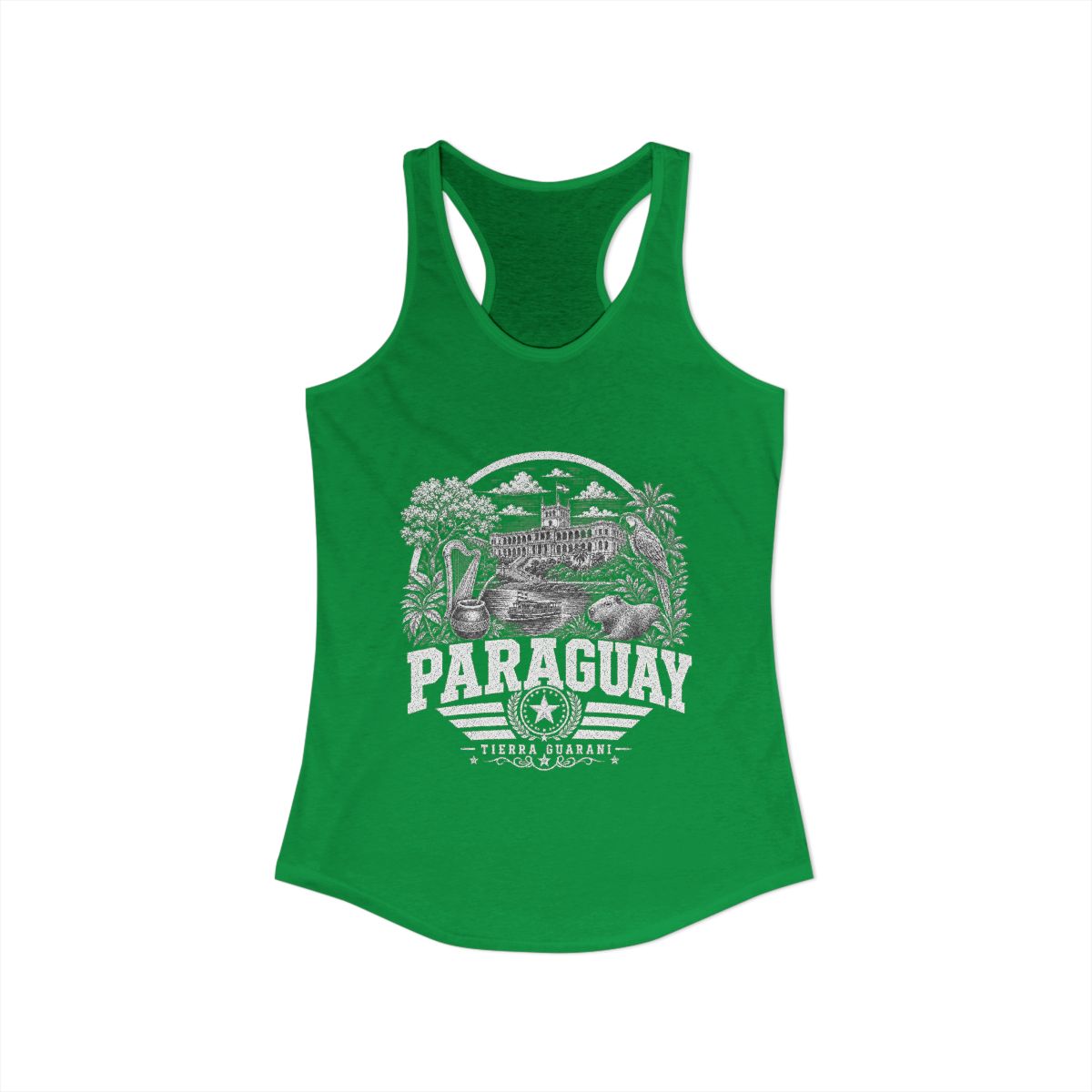 Paraguay Women's Tank Top — Solid Kelly Green (front)