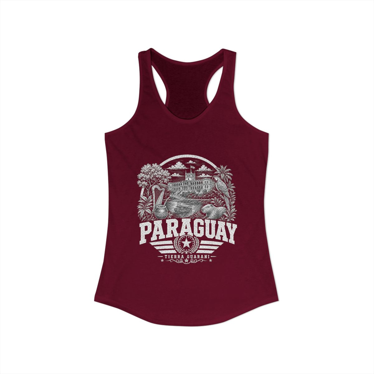 Paraguay Women's Tank Top — Solid Cardinal Red (front)