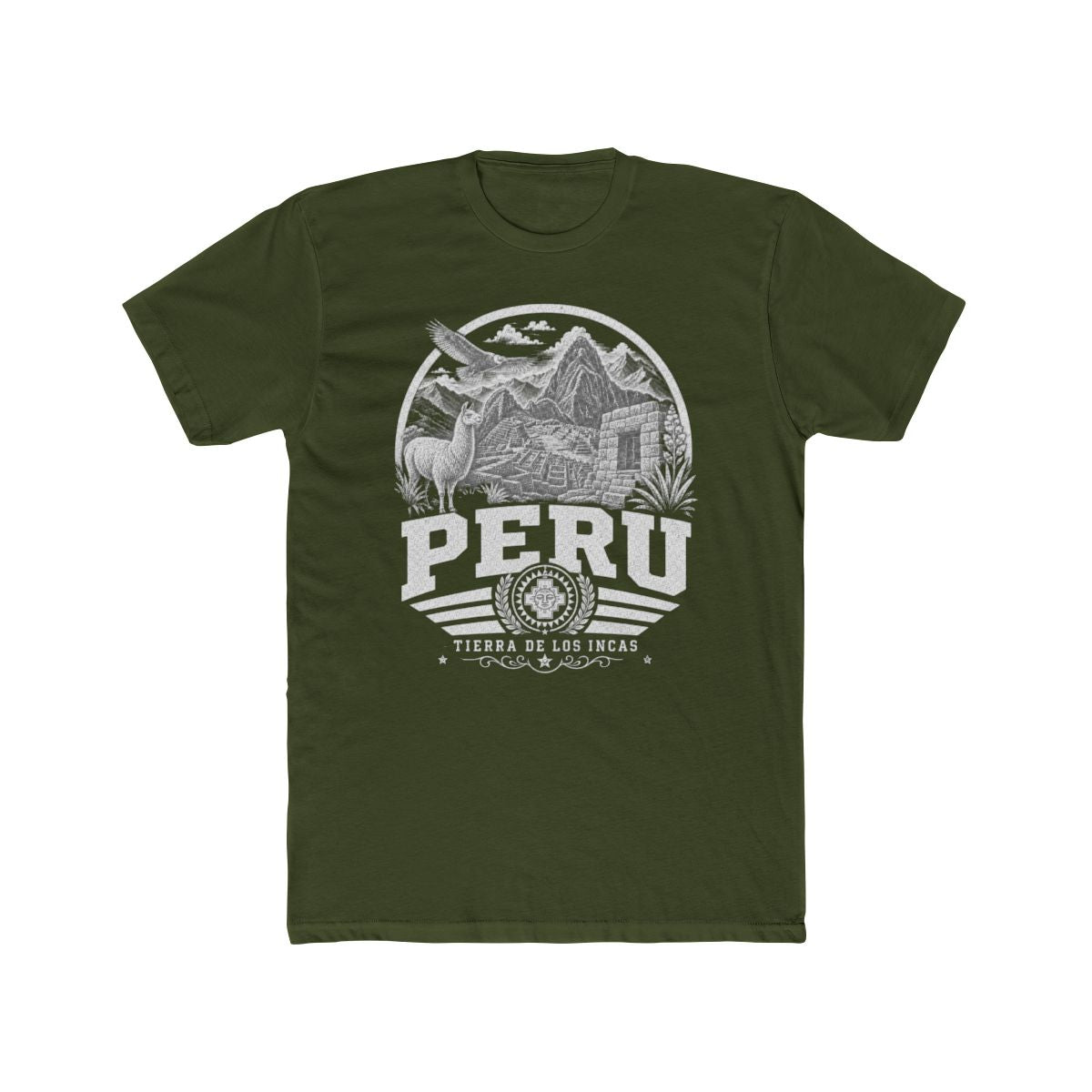 Peru Men's Tee — Solid Military Green