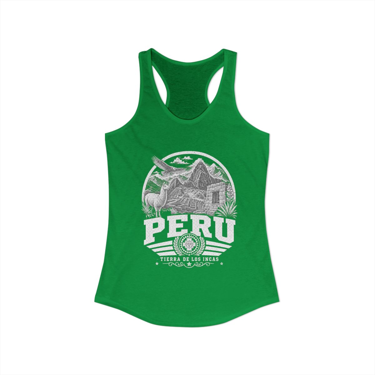 Peru Women's Tank Top — Solid Kelly Green (front)