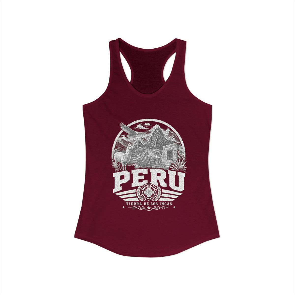 Peru Women's Tank Top — Solid Cardinal Red (front)