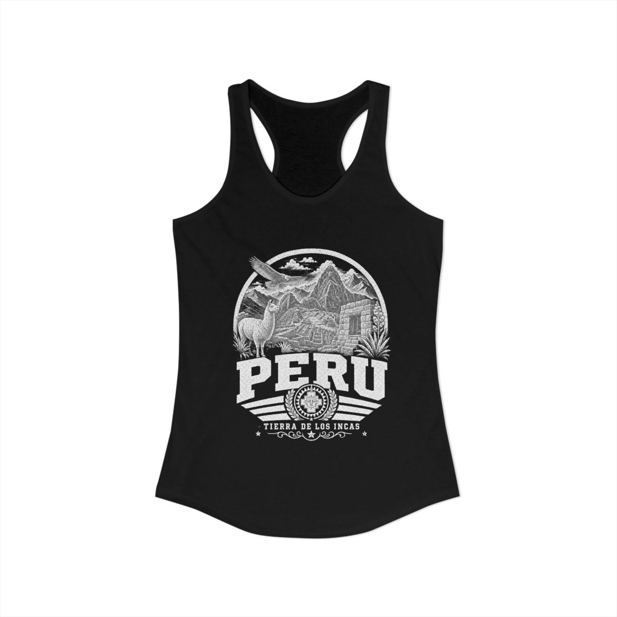 Peru Women's Tank Top — Solid Black (front)