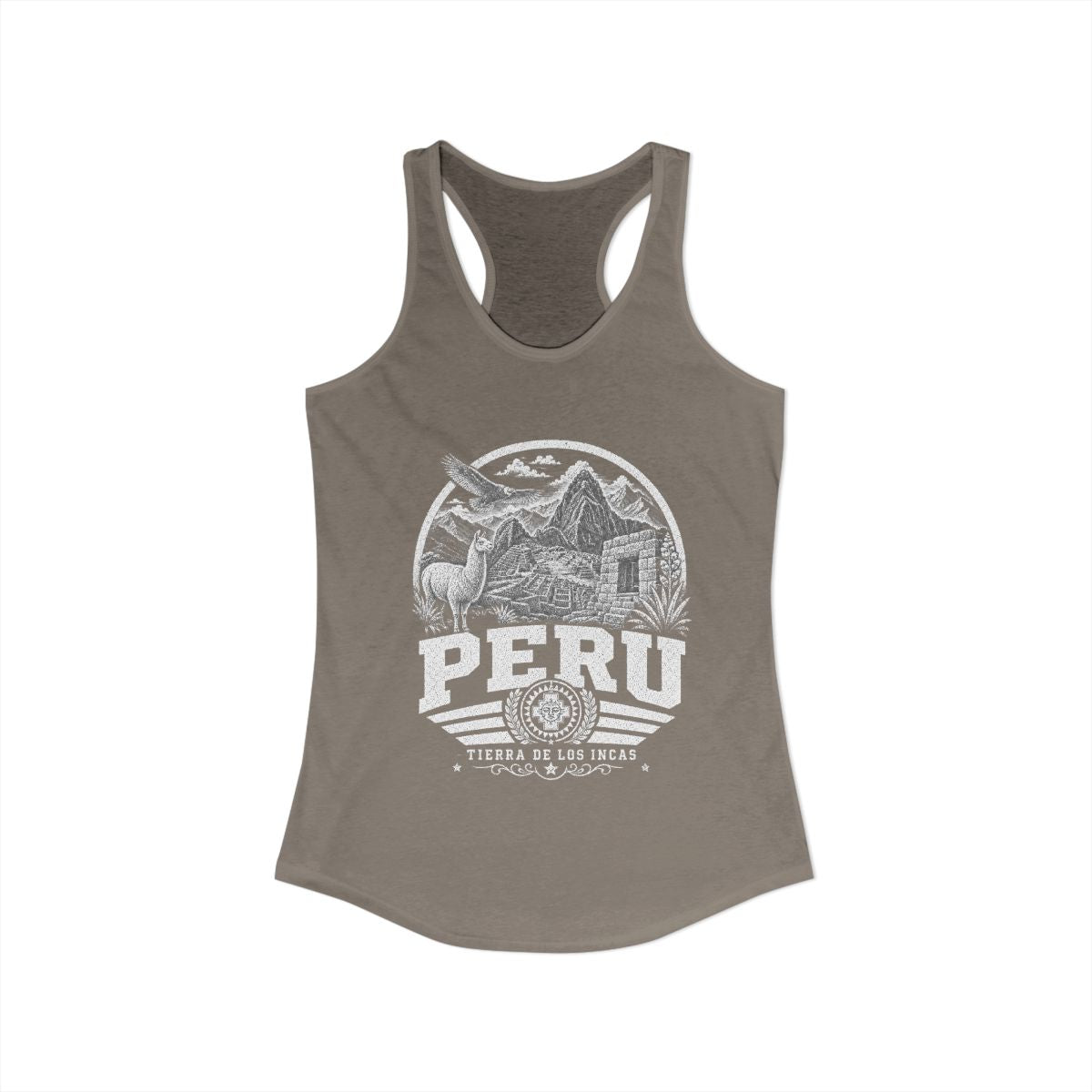 Peru Women's Tank Top — Solid Warm Gray (front)