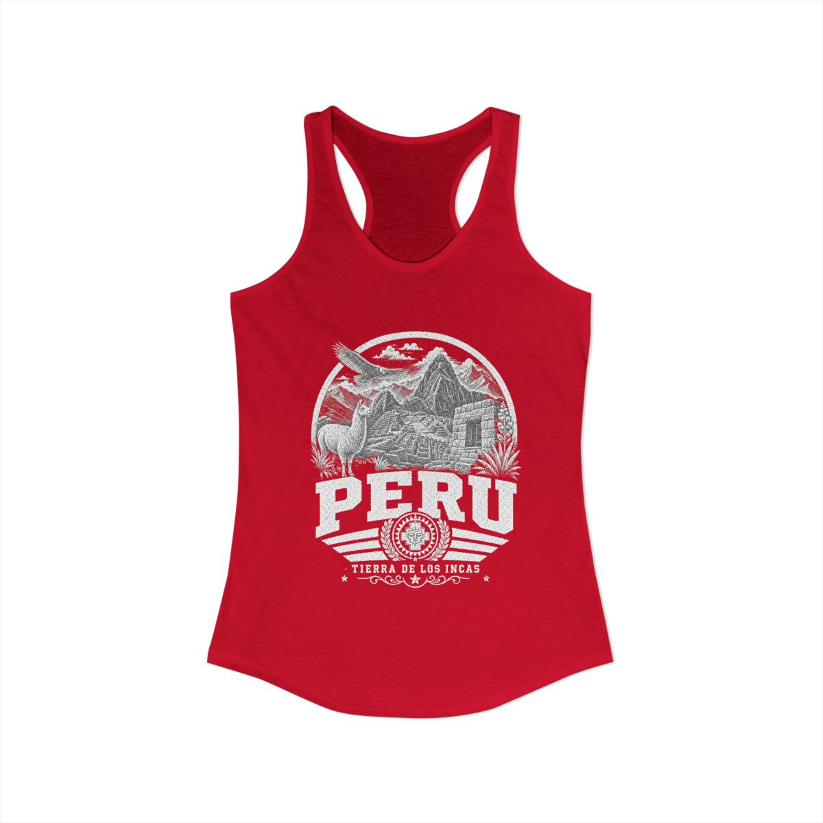 Peru Women's Tank Top — Solid Red (front)