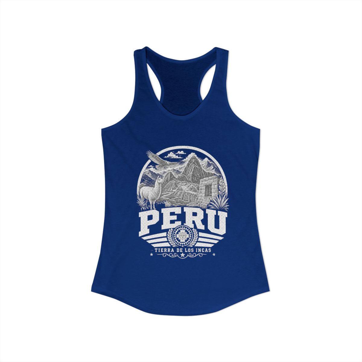 Peru Women's Tank Top — Solid Royal (front)