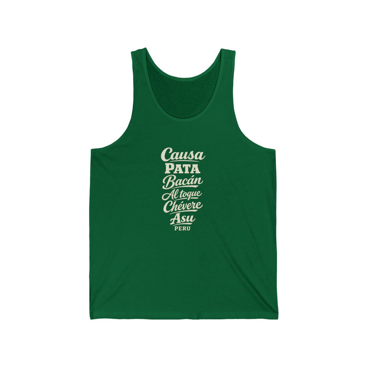 Peru local slang men's tank top — typographic sayings design | Nameshi Destinations (view 7)