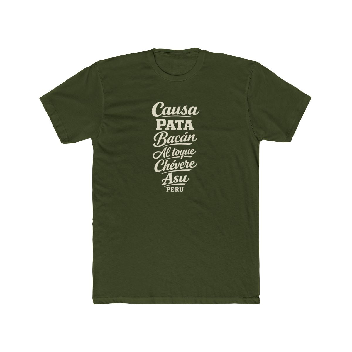 Peru local slang men's tee — typographic sayings design | Nameshi Destinations (view 4)