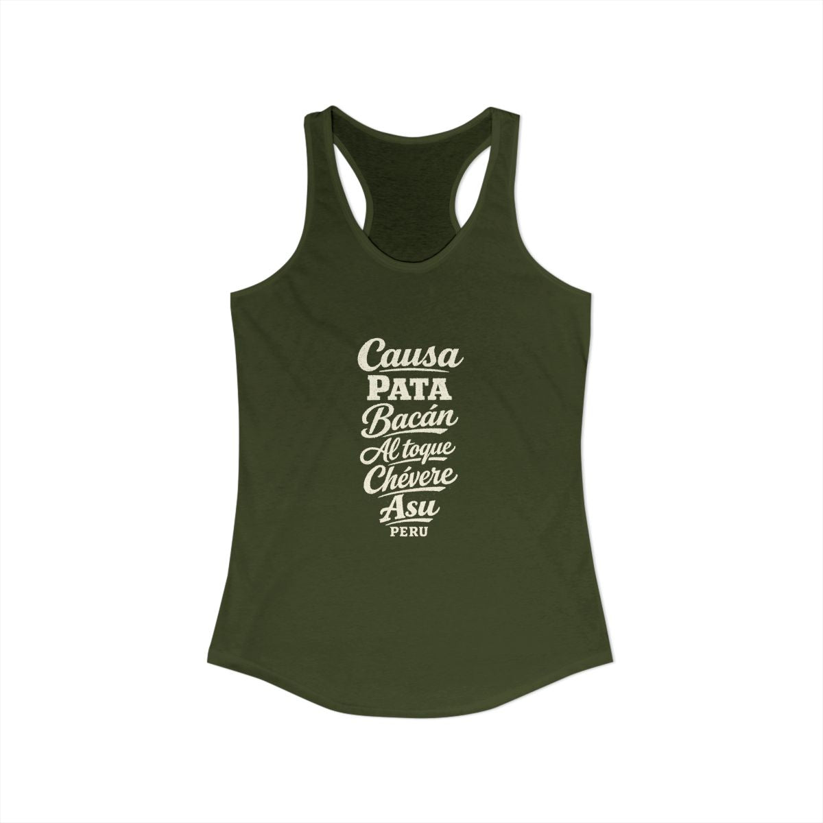 Peru local slang women's tank top — typographic sayings design | Nameshi Destinations (view 11)