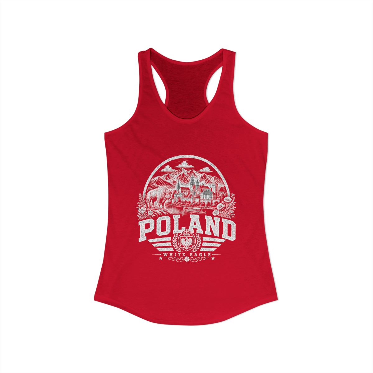 Poland Women's Tank Top — Solid Red (front)