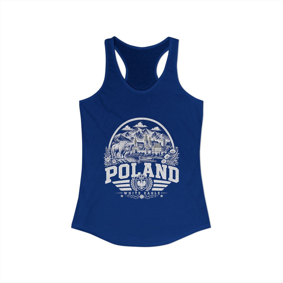 Poland Women's Tank Top — Solid Royal (front)