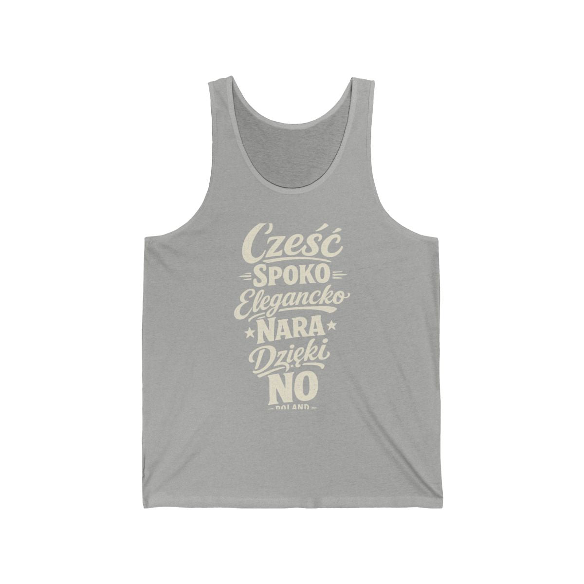 Poland local slang men's tank top — typographic sayings design | Nameshi Destinations (view 2)