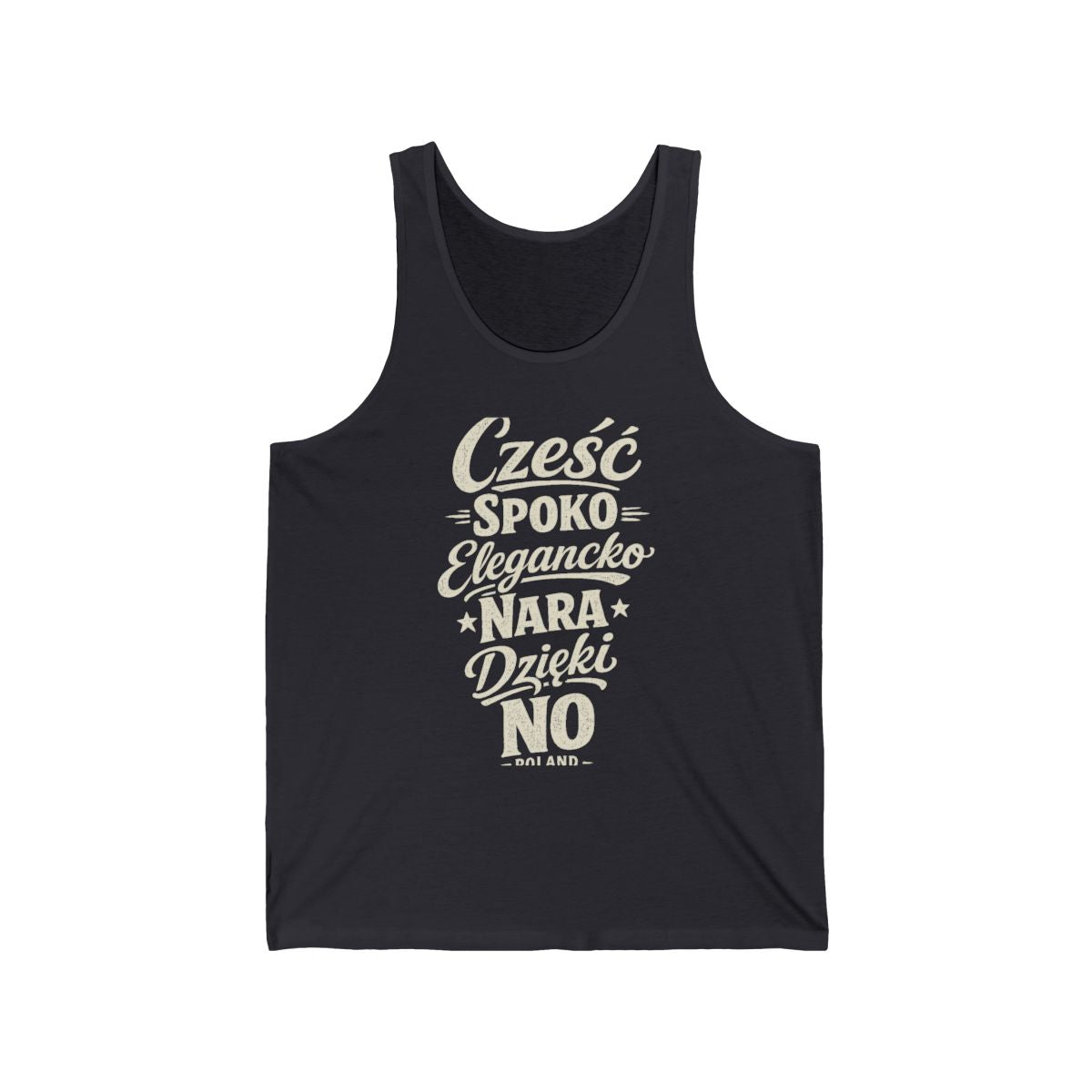 Poland local slang men's tank top — typographic sayings design | Nameshi Destinations (view 5)
