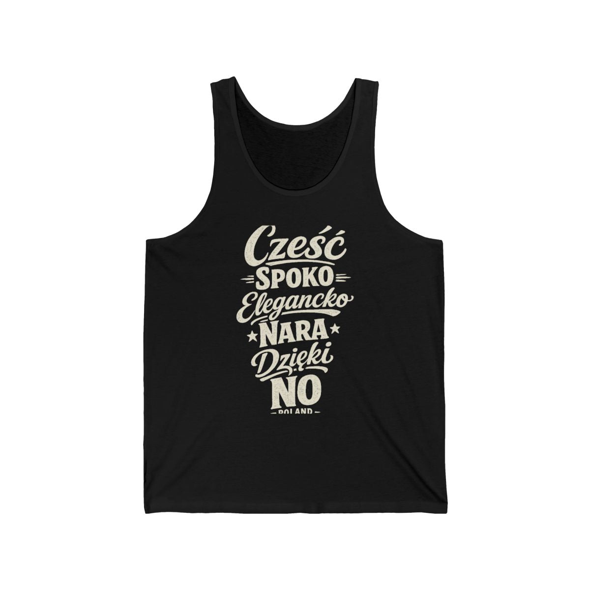 Poland local slang men's tank top — typographic sayings design | Nameshi Destinations (view 3)