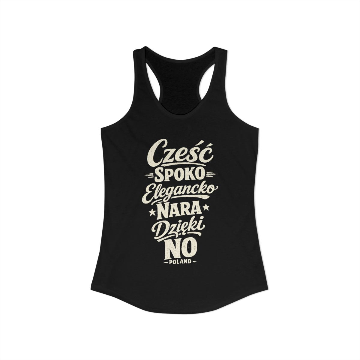 Poland local slang women's tank top — typographic sayings design | Nameshi Destinations (view 1)