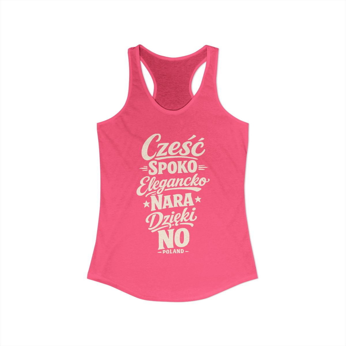 Poland local slang women's tank top — typographic sayings design | Nameshi Destinations (view 3)