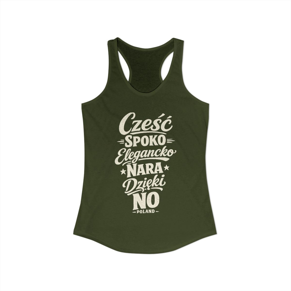 Poland local slang women's tank top — typographic sayings design | Nameshi Destinations (view 11)