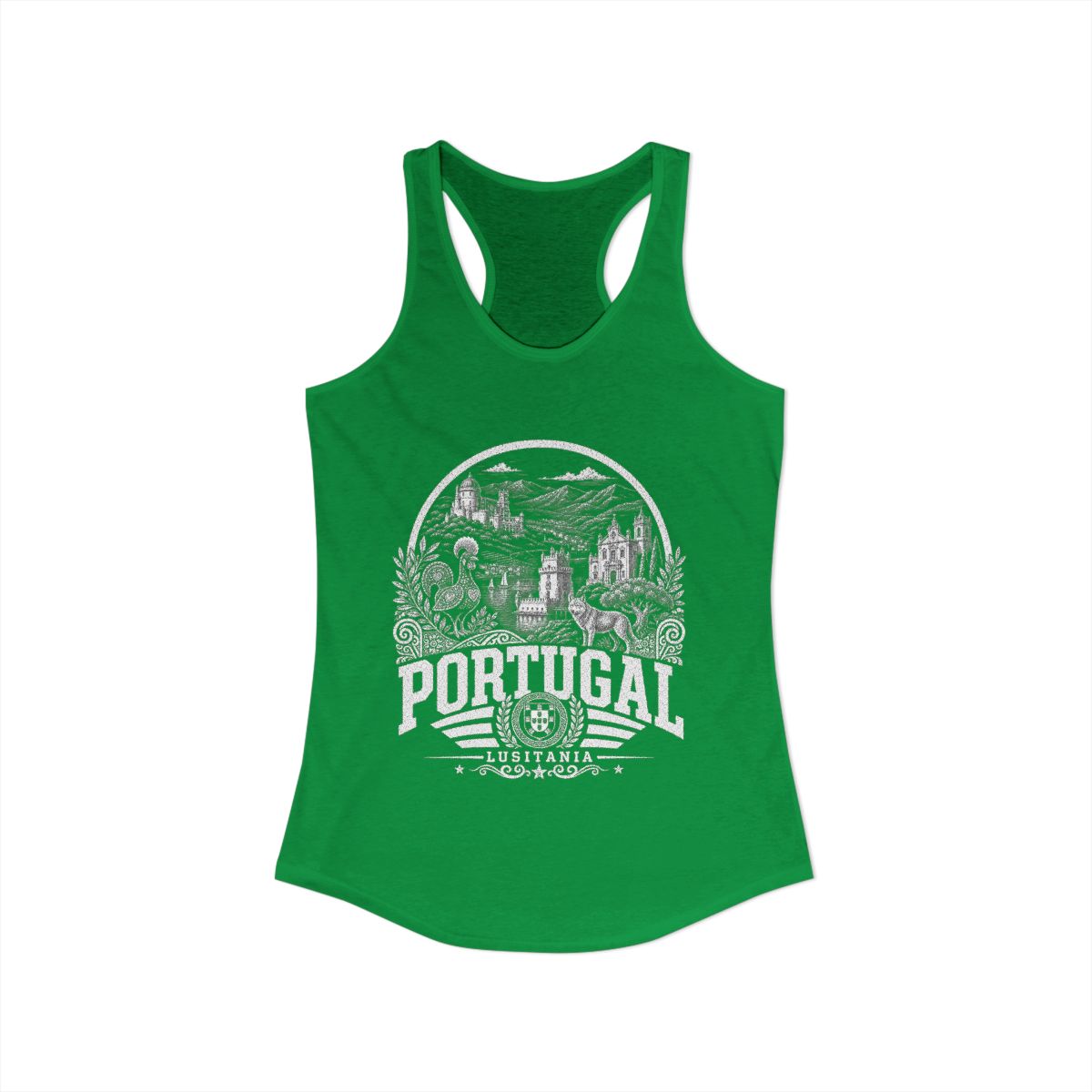 Portugal Women's Tank Top — Solid Kelly Green (front)