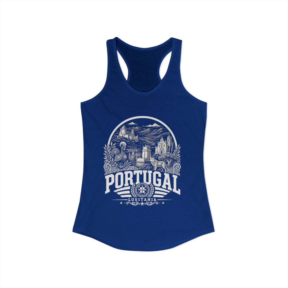 Portugal Women's Tank Top — Solid Royal (front)