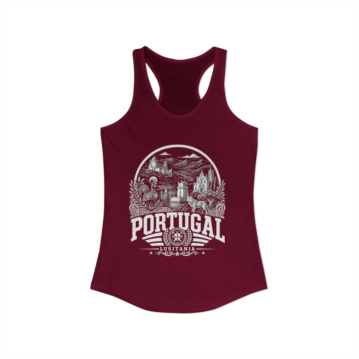 Portugal Women's Tank Top — Solid Cardinal Red (front)