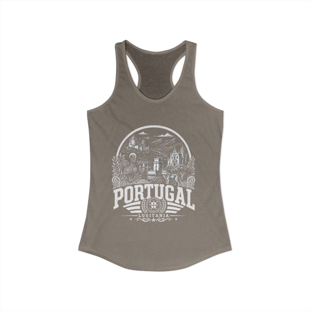 Portugal Women's Tank Top — Solid Warm Gray (front)