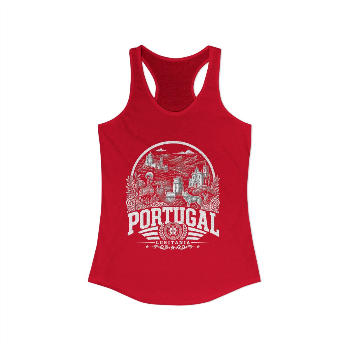 Portugal Women's Tank Top — Solid Red (front)