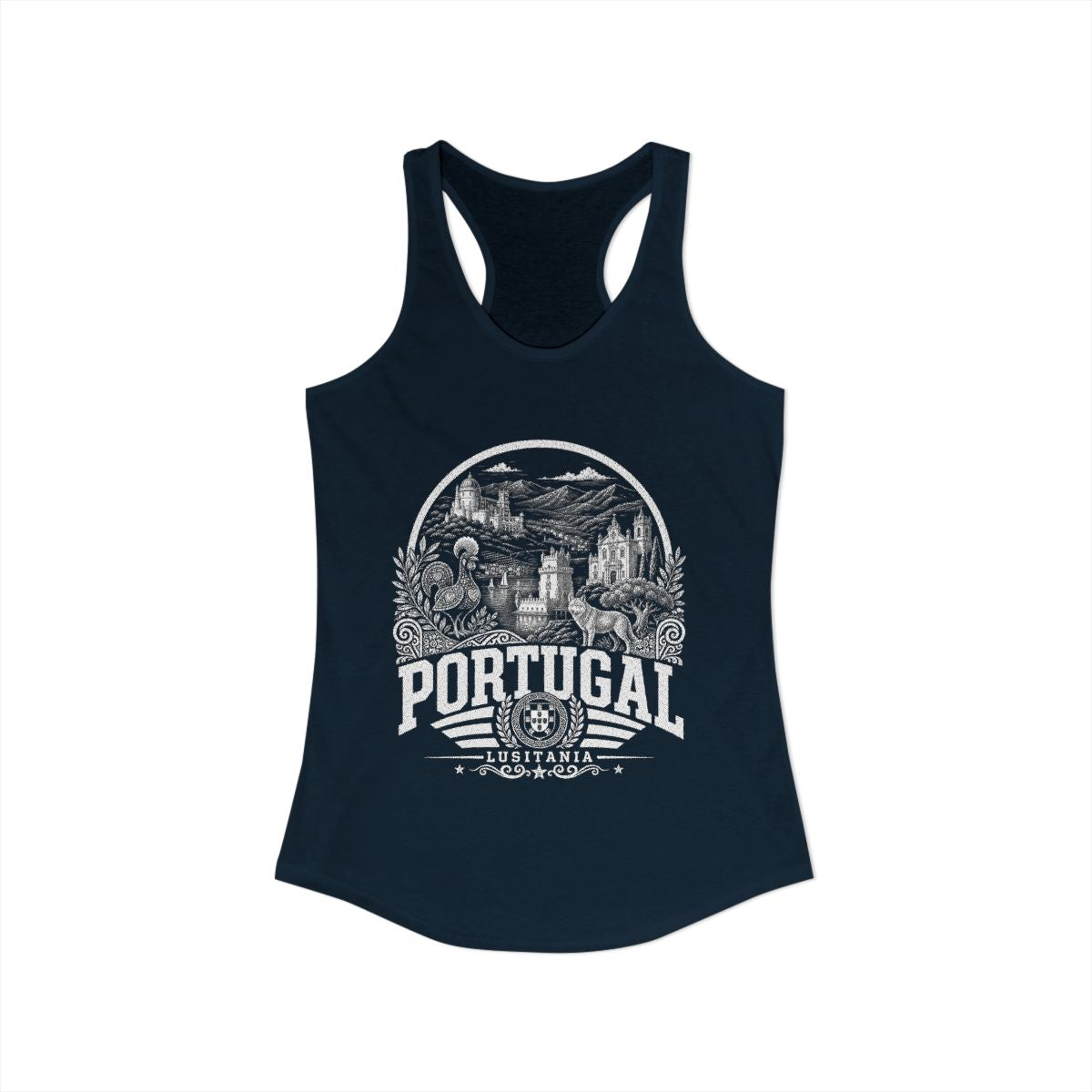 Portugal Women's Tank Top — Solid Midnight Navy (front)
