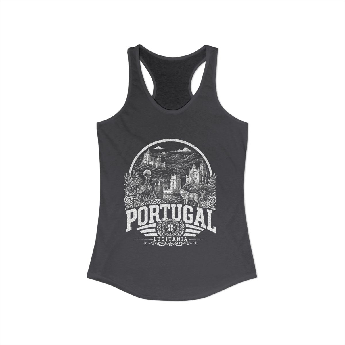 Portugal Women's Tank Top — Solid Dark Gray (front)