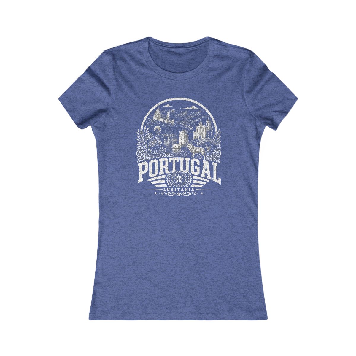 Portugal Women's Tee — Heather True Royal