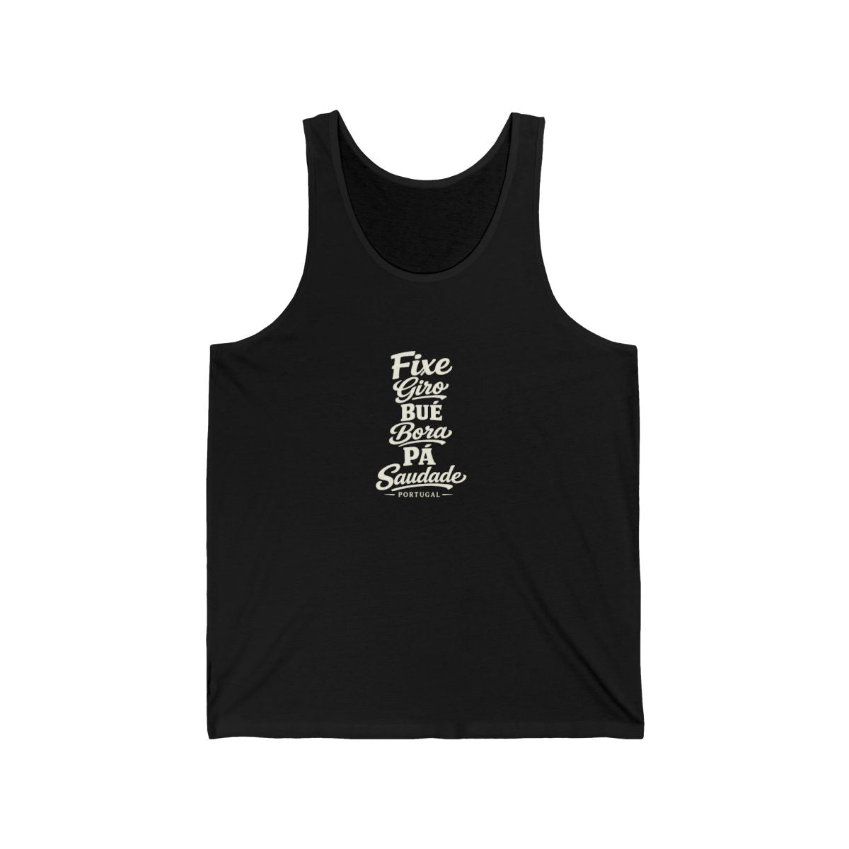 Portugal local slang men's tank top — typographic sayings design | Nameshi Destinations (view 3)